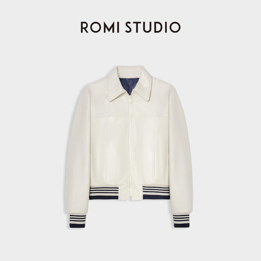 ROMI STUDIO“利落秋冬”时尚百搭翻领短款夹克皮衣外套 23AWW080【微瑕】 商品图4