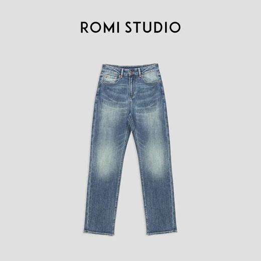 ROMI STUDIO “美式牛仔” 复古洗水纹理感直筒弹力牛仔裤 23AWN959 商品图4