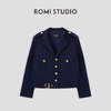 ROMI STUDIO“复古秋冬”羊毛混纺金扣工装夹克藏蓝色外套 23AWW048 商品缩略图0