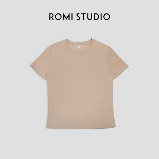 ROMI STUDIO经典口碑无限回购 纯色简约百搭圆领短袖透气t恤T3365 商品图4