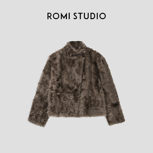 ROMI STUDIOquiet luxury”小湖皮毛一体秋冬立领短款外套23AWW824 商品图0