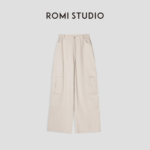 ROMI STUDIO“复古休闲”宽松显瘦直筒浅卡其工装时尚休闲裤 K3154 商品图4