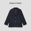 ROMI STUDIO“棕标系列” 复古撞色仿牛仔休闲简约西装外套23AWW378 商品缩略图0