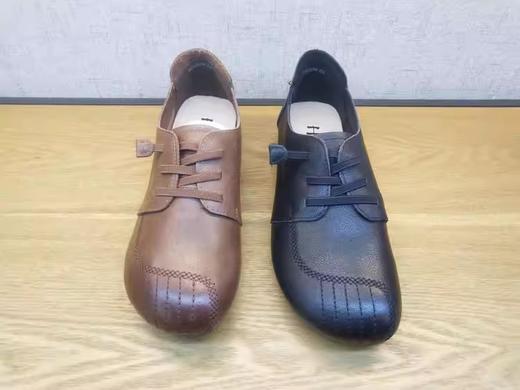 春季新款豪行真皮女鞋22120896平底休闲低跟系带圆头单鞋 商品图3