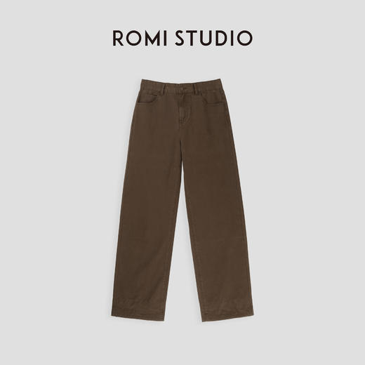 ROMI STUDIO“美式复古”100%斜纹棉“腔调穿搭”棕咖牛仔裤23AWN784 商品图1