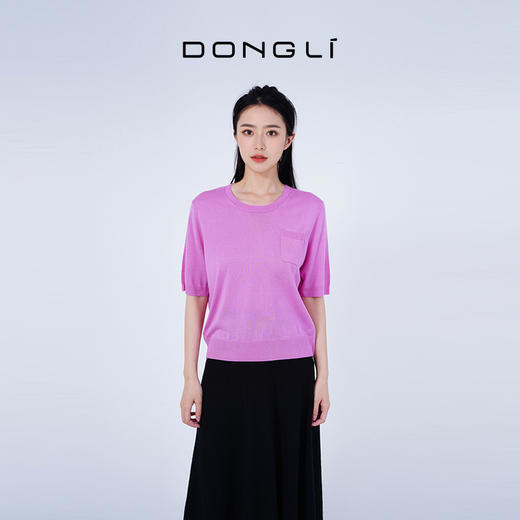 东黎 • 丝绒女士春夏圆领时尚舒适透气半袖 4636 商品图2