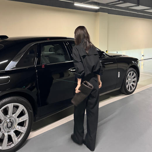 ROMI STUDIO500g精纺羊毛立领宽松哑光休闲立领夹克外套23AWT1148 商品图2