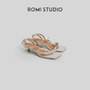 ROMI STUDIO“法式复古”小众方头一字带夹趾露趾细跟凉鞋S8007 商品缩略图0