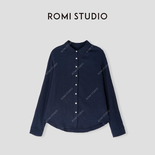 ROMI STUDIO “棉的美学” 100%云柔棉微皱肌理感长袖衬衣 24SSF159 商品图0