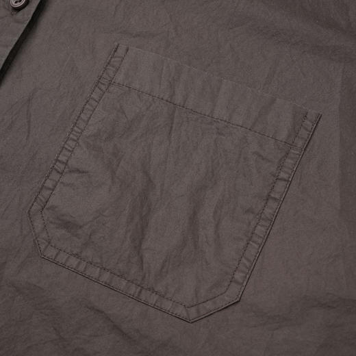 ROMI STUDIO“经典复古”100%棉圆下摆洗水乌木色长袖衬衣24SST045 商品图1