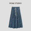 ROMI STUDIO“Classic Retro”100%棉撞色条纹拼接褶皱半裙24SSQ084 商品缩略图0