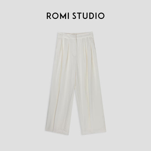ROMI STUDIO“清凉夏日”空气感显瘦显腿长亚麻丝感大阔腿裤K3256 商品图4