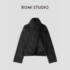 ROMI STUDIO“经典重现”黑色菱格围巾可拆卸短款黑色棉服23AWW256 商品缩略图3