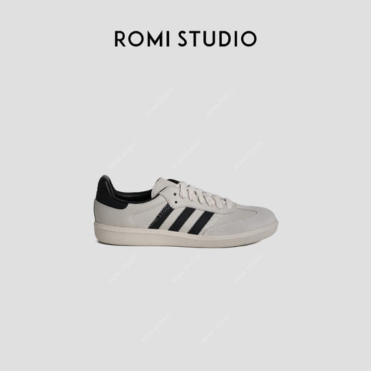 ROMI STUDIO“美式复古”牛反绒拼羊皮撞色耐磨平底德训鞋407L4032 商品图1