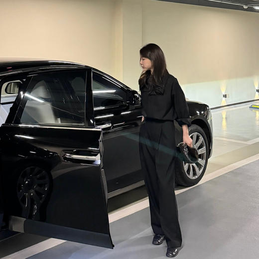 ROMI STUDIO500g精纺羊毛高腰直筒挺括腔调穿搭休闲长裤23AWK1149 商品图1