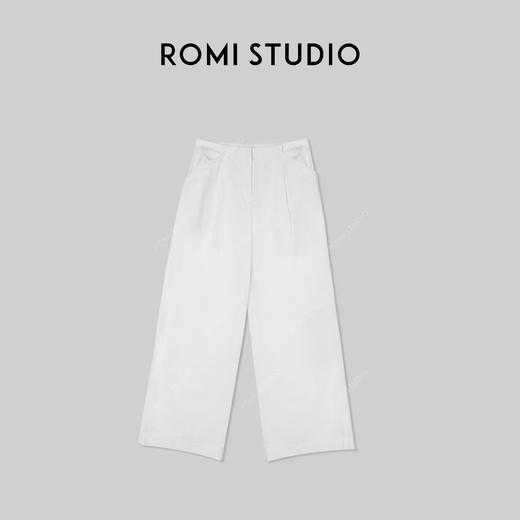 ROMI STUDIO“韵律新生”100云感棉酵洗软糯轻薄直筒休闲裤24SSK995 商品图0