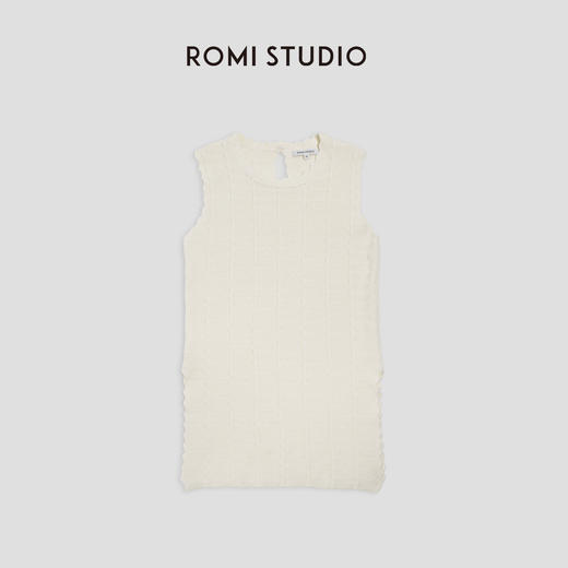 ROMI STUDIO“冷淡系”小众极简 气质侧开衩针织奶油黄背心M3514 商品图1