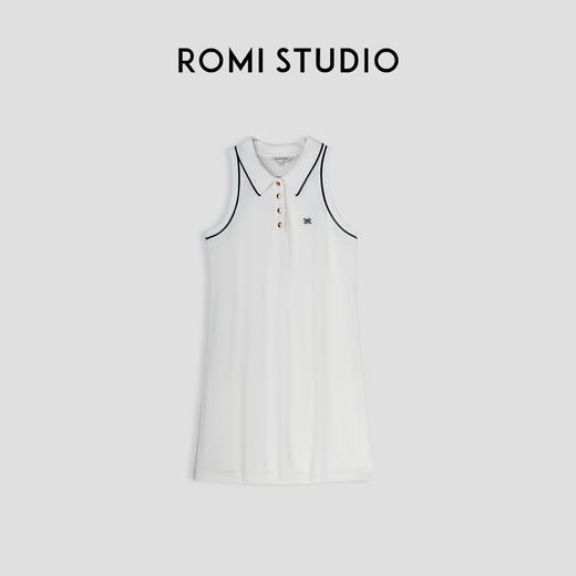 ROMI STUDIO“Casual Friday”100棉刺绣polo领无袖背心连衣裙Q3633 商品图3