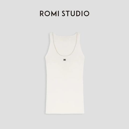 ROMI STUDIO“背心控挚爱”100%精梳棉简约修身刺绣吊带背心M4053 商品图0