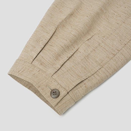 ROMI STUDIO“棕标系列”新疆棉+点子纱混纺压褶收脚长裤23AWK392 商品图3