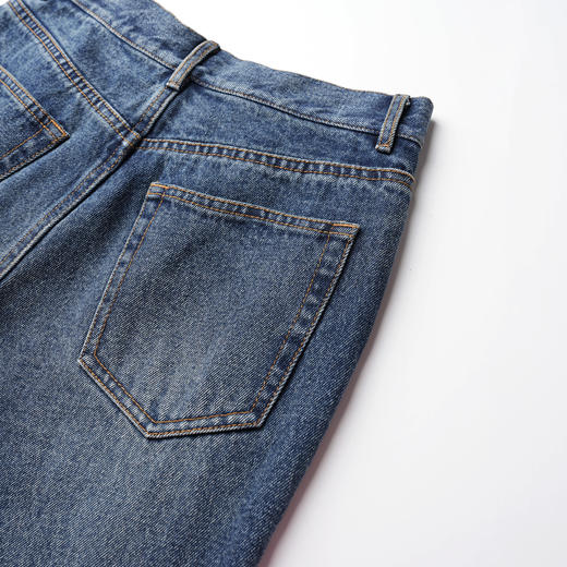 ROMI STUDIO “美式复古” 100%牛仔棉洗水做旧九分牛仔裤 421N6090 商品图4