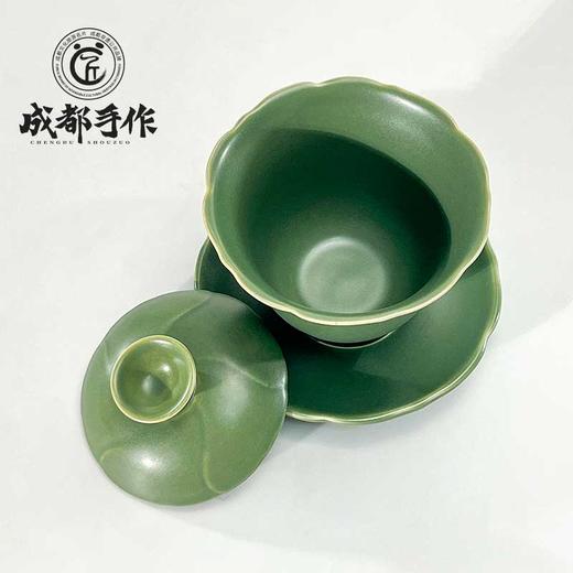 【彭州白瓷￭海棠盖碗一碗四杯茶具】成都手作功夫茶具 高档家用送礼白瓷泡茶碗【四川非物质文化】【大师匠作】 商品图4