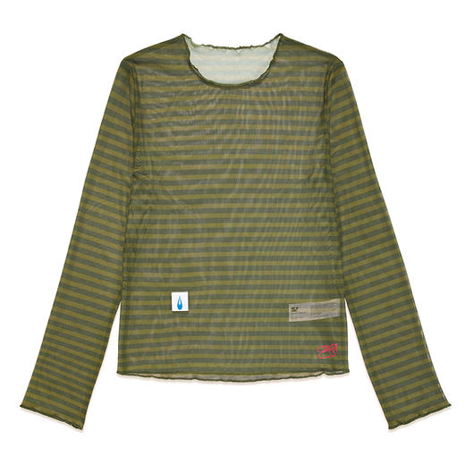 CryingCenter 条纹网衣透气打底叠穿多色泪滴透视长袖 哭喊中心 商品图3