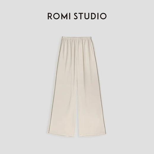 ROMI STUDIO“quiet luxury”慵懒宽松直筒香槟色家居长裤 23AWK457 商品图0