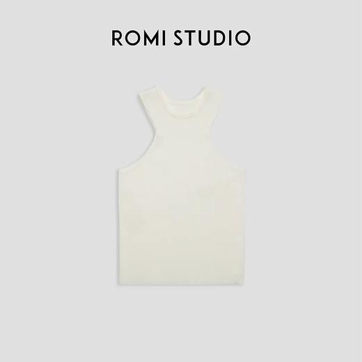 ROMI STUDIO“立体剪裁” 小众设计简约罗纹工字无袖吊带背心 M3829 商品图3