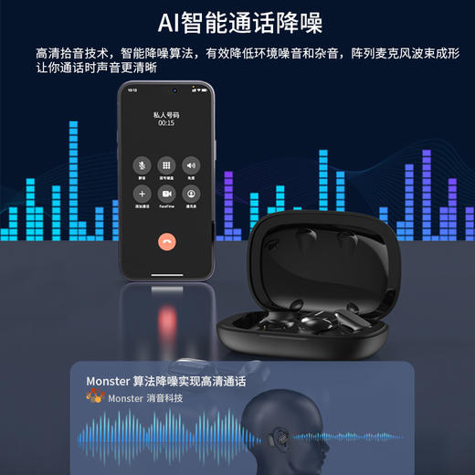 魔声Open Free AC100气传导耳机，16mm超大发声单元+复合钛金属振膜 震撼音质牛到爆佩戴牢固久戴不痛智能通话降噪、30h超长续航 商品图4