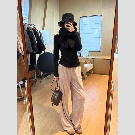 ROMI STUDIO“松弛高知”高腰宽松休闲直筒燕麦阔腿卫裤23AWK559 商品图3