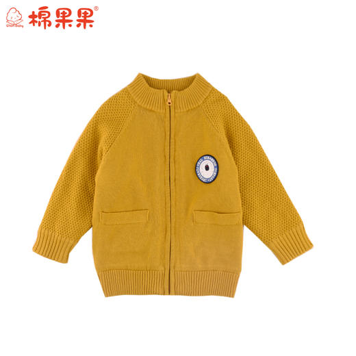 棉果果秋冬季男童纯棉线双层加绒加厚保暖里子对开外套毛衣M412161519656 商品图0