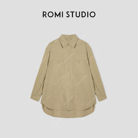 ROMI STUDIO “复古经典” 莱赛尔亚麻棉混纺洗水做旧衬衣 421C3059
