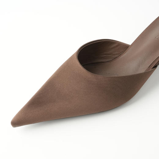 ROMI STUDIO“法式优雅”羊皮拼真丝穆勒尖头中跟半拖鞋 24SSS196 商品图2