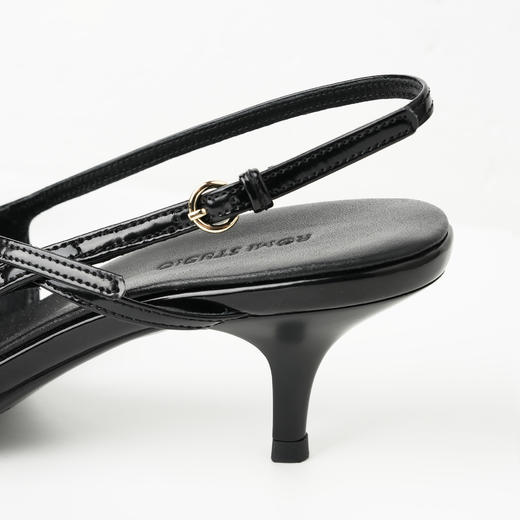 ROMI STUDIO“法式性感”开边珠牛皮拼羊皮尖头系带猫跟鞋 24SSS115 商品图4