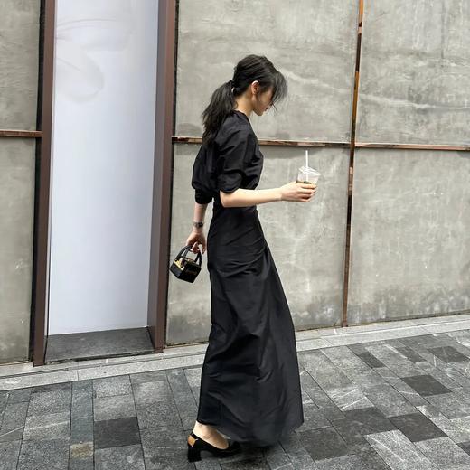 ROMI STUDIO“轻盈利落” 醋酸丝麻绑带围裹式可调节纯色半裙 Q4039 商品图3