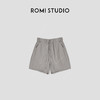 ROMI STUDIO"意式文学"100%甄选匹马棉纸皱感松紧腰短裤 421R5011 商品缩略图0