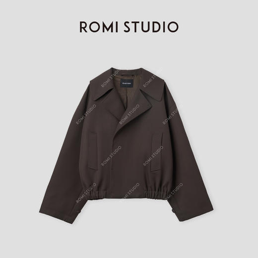 ROMI STUDIO“法式优雅”30羊毛混纺直筒束腰夹克外套23AWW1189 商品图0