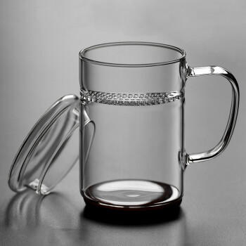 雅集玻璃杯 带过滤耐热泡茶杯子  家用透明水杯办公室带盖绿茶杯 商品图3