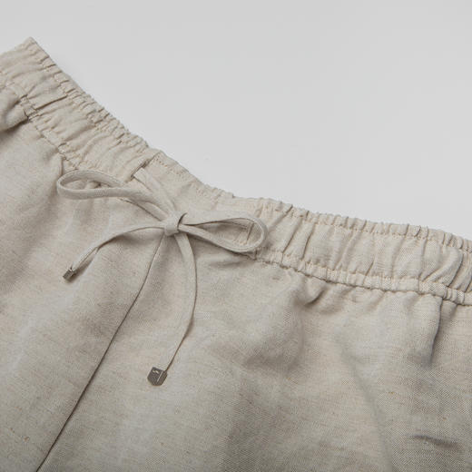 ROMI STUDIO“率性简约”休闲百搭高腰直筒松紧腰抽绳薄款短裤K3820 商品图4