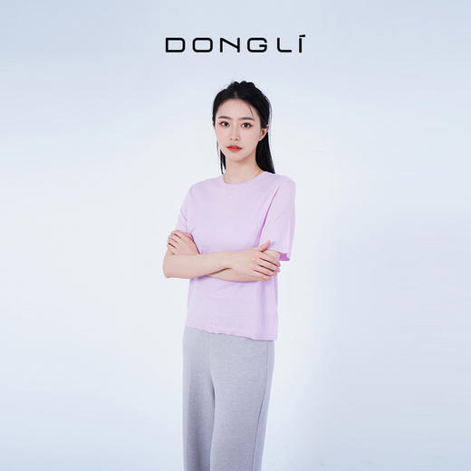 东黎 • 山羊绒女士春夏精纺时尚舒适短袖 4638 商品图0