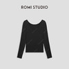 ROMI STUDIO”裸肤挚爱"醋酸混纺弹力U领长袖打底T恤24SST103 商品缩略图2