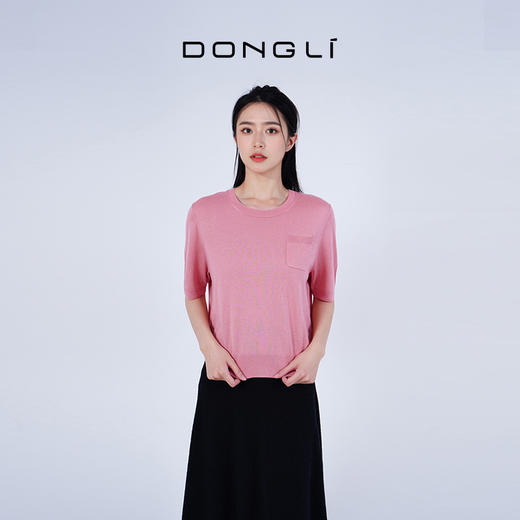 东黎 • 丝绒女士春夏圆领时尚舒适透气半袖 4636 商品图3