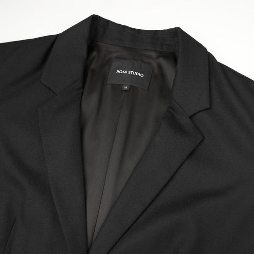 ROMI STUDIO“棕标甄选" 70羊毛混纺半麻衬宽松西装外套 23AWW1147 商品图1