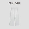 ROMI STUDIO“内外兼备"醋酸丝麻垂感宽松直筒奶白色直筒西裤K3371 商品缩略图0