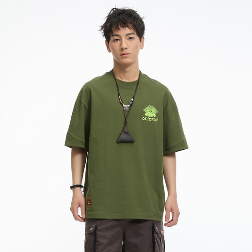 鬼洗24AW石器时代恩哈底纳3D印绣花休闲短袖T恤 A840008 商品图5