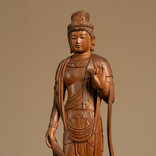 二十世纪 檀香木雕菩萨像（红木座） 商品图2