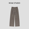 ROMI STUDIO“威尔士亲王裤”腔调穿搭高腰直筒灰格纹西裤 23AWK718 商品缩略图0