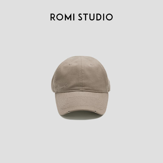 ROMI STUDIO“复古简约”100%棉刺绣软顶遮阳纯色棒球帽23AWS082 商品图0