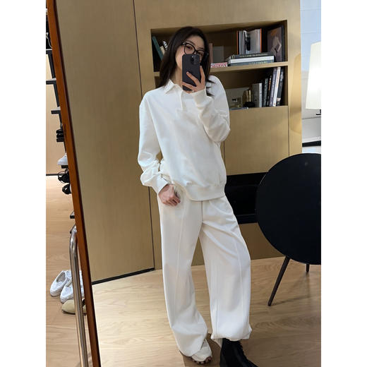 ROMI STUDIO“自在无限”290G针织双面棉高腰松紧直筒卫裤 23AWK189 商品图1